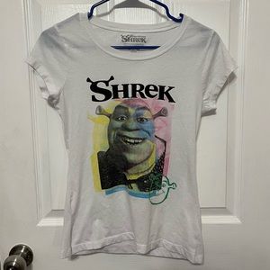 Junior Kid's White Rainbow Tie Dye Shrek T-shirt M (7-9)